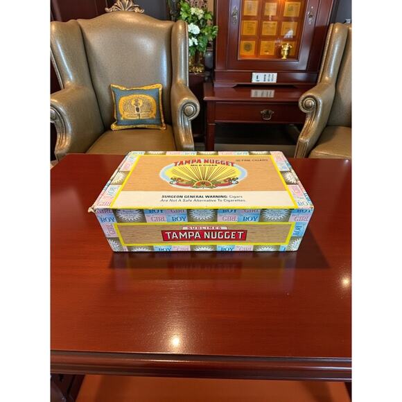 Empty Tampa Nugget Cigar Box Sublimes-Boy Girl Birth-Man Cave-Bar-Storage-Craft - Picture 1 of 8